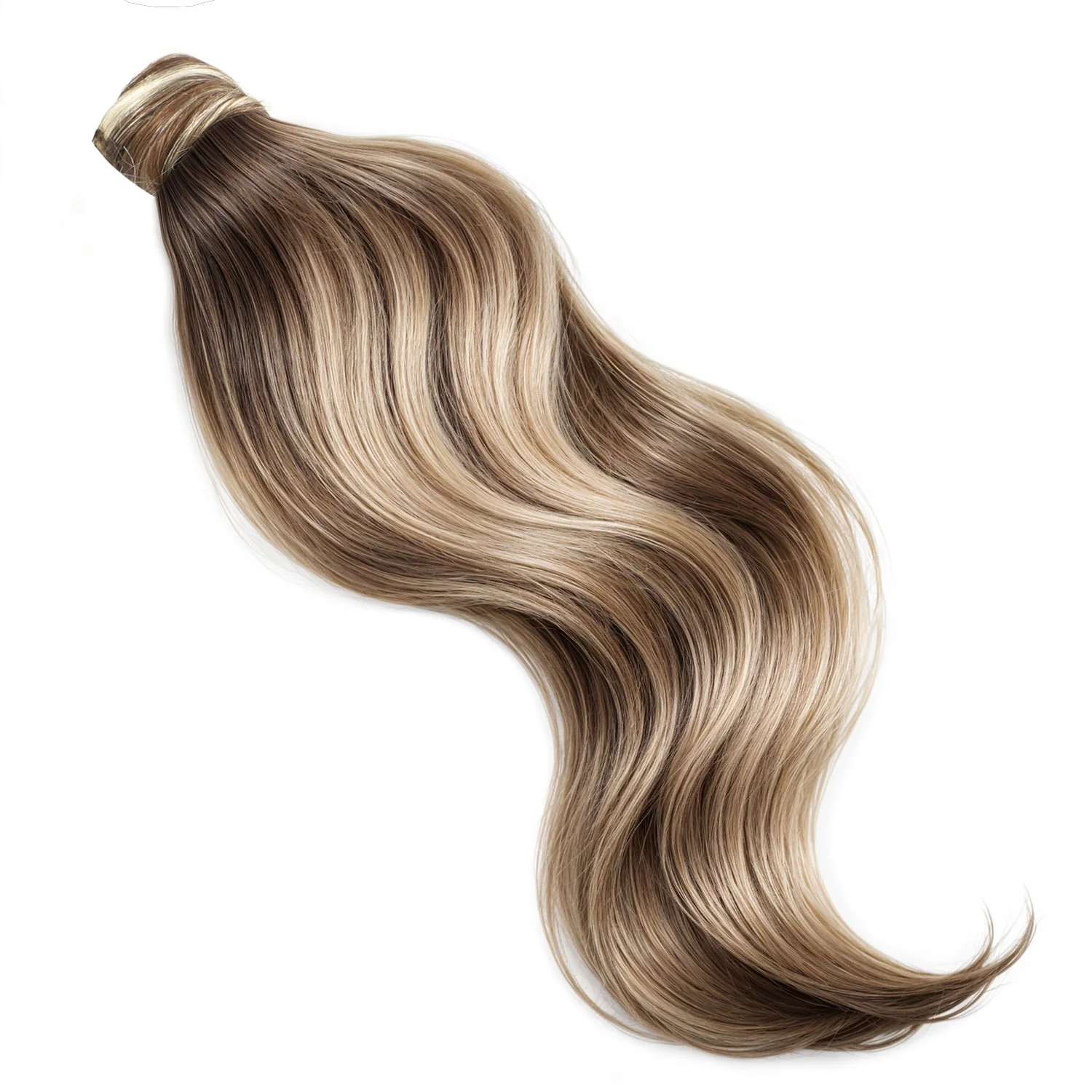 Ponytail Hair Extension #8/22 Cinnamon Brown & Sandy Blonde Highlights - PrettyBull Limited
